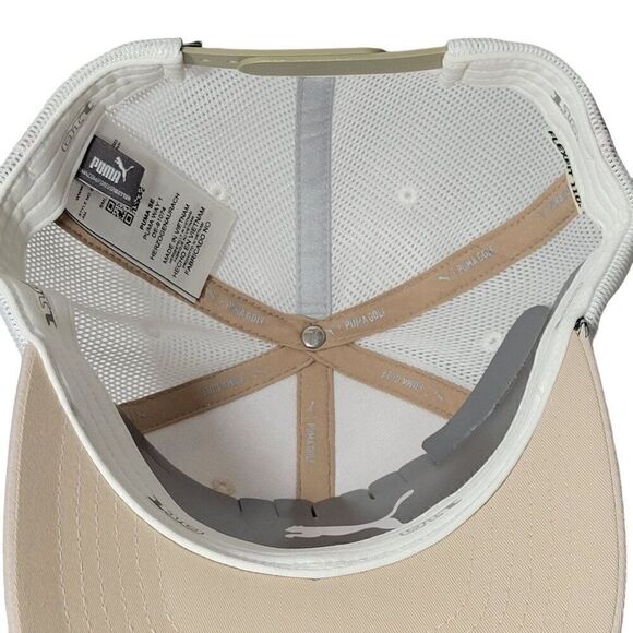Puma Golf Hat Men Snapback Mesh Back Pineapple Adjustable Unisex Adult Tan NWOT - Picture 13 of 13